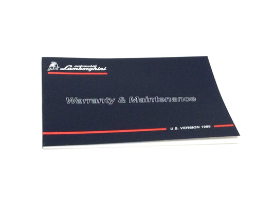 New 1999 Lamborghini Diablo Warranty & Maintenance Handbook Manual