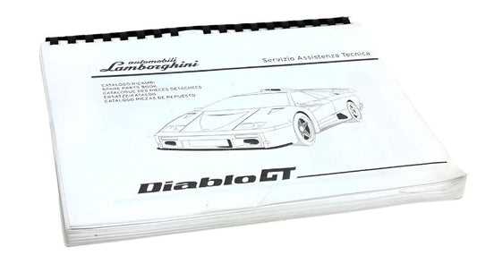New 2000 Lamborghini Diablo GT Parts & Illustrations Catalogue