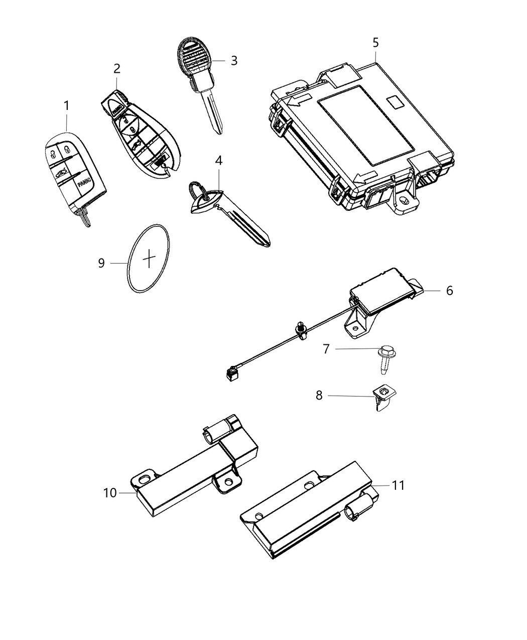 Transmitter Integrated Key Fob