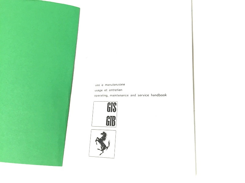 New Reprinted Ferrari 275 GTB/S Owners Manual Handbook