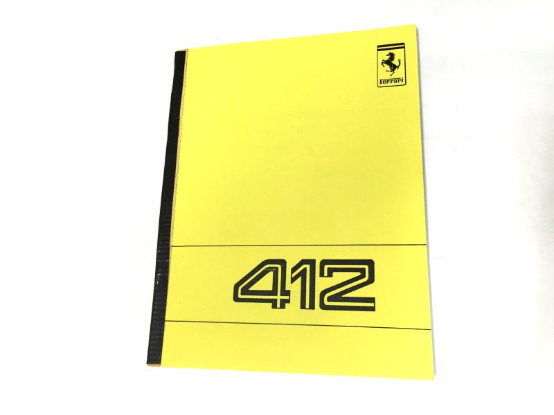 New Reprinted 1988 Ferrari 412 Owners Manual Handbook