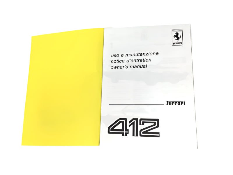 New Reprinted 1988 Ferrari 412 Owners Manual Handbook