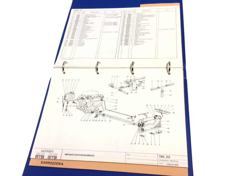 OEM 1978-79 Ferrari 308 GTB - 308 GTS Japanese Version Parts Illustration Manual