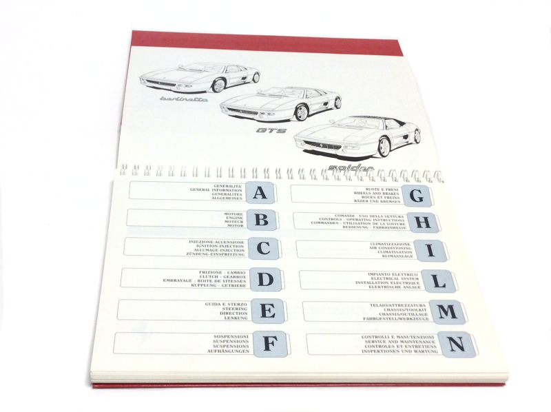 New OEM 1997 Ferrari F355 Europe Owners Handbook Operating Manual 1st Ed, Cat # 1144/96