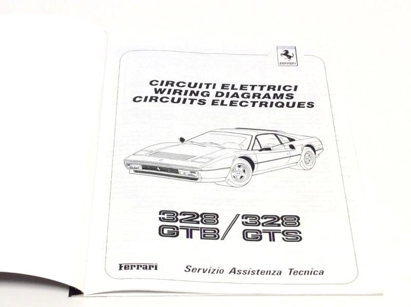 New 1986-1987 Ferrari 328 GTB/GTS Electrical Wiring Schematics Manual Euro Spec