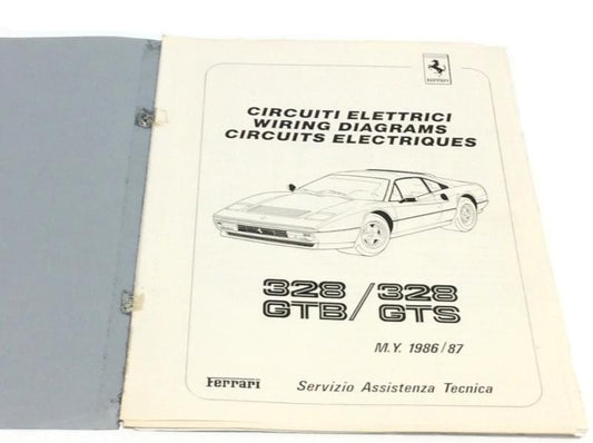 New 1986-1987 Ferrari 328 GTB/GTS Electrical Wiring Schematics Manual USA Spec