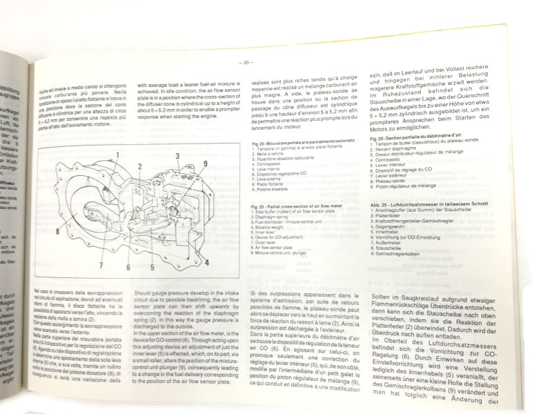 OEM Ferrari Technical Manual – Bosch KE3 Jetronic Fuel Injection System (328 / Mondial 3.2) – Cat. 539/89