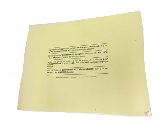 New OEM Ferrari F50 Interconnectors Tooling Template Card Insert Manual, Cat # 0125/95