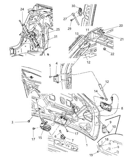 New 2005-2008 Fits Chrysler Pacifica Lift-Gate Hinge Right - Part # 5054700AB