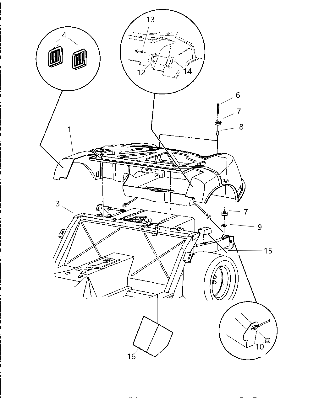 Spacer, Floor Pan Isolator