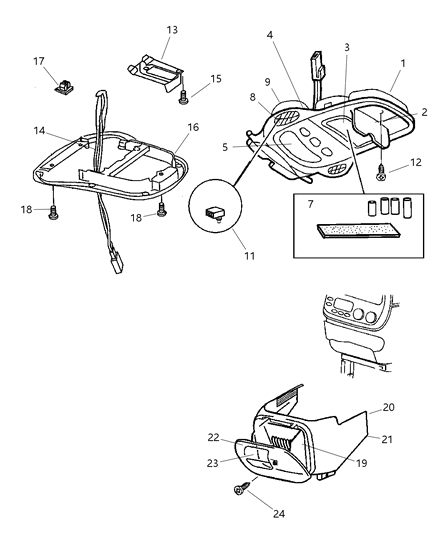 New 1998-2000 Fits Chrysler Grand Caravan, Town & Country Door Forward Console - Part # RV47RK5AA