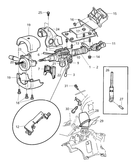 Lever Tilt Column Release Service In Assembly