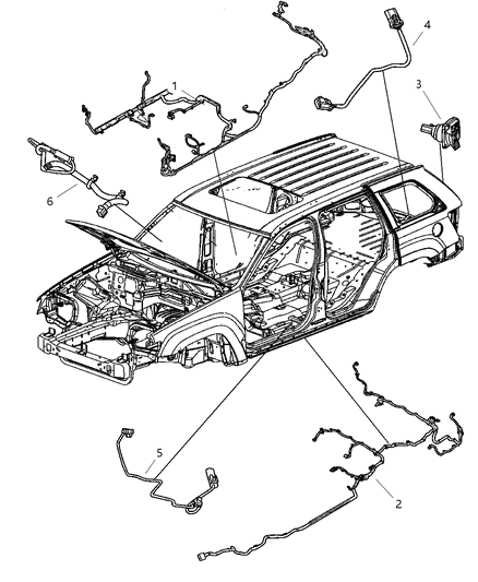 New 2006-2007 Fits Chrysler Grand Cherokee Wiring-Body - Part # 5030543AB