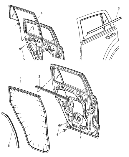 Weatherstrip Rear Door Mounted