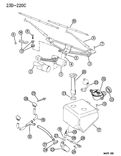 New 1994-1996 Fits Chrysler Grand Cherokee Blade-Wiper - Part # 83505422