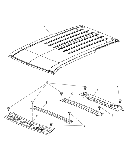New 2006-2010 Fits Chrysler Grand Cherokee Header-Roof Front - Part # 55363368AE