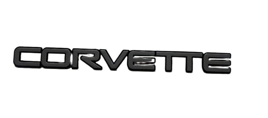 New OEM 1991-1995 Corvette ZR-1 "CORVETTE" Emblem Metallic Gray / Black, Part # 10198741