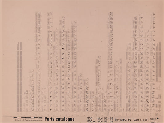 OEM 50-59 356 - 356A Porsche Microfiche Parts Illustrations WET-615-721