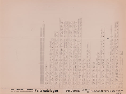 OEM 1994> 911 Carrera, Carrera Turbo Porsche Microfiche Parts Illustrations WET-615-421