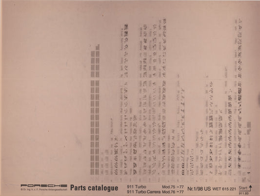 OEM 1975-1977 911 Turbo, Carrera Turbo Porsche Microfiche Parts Illustrations WET-615-221