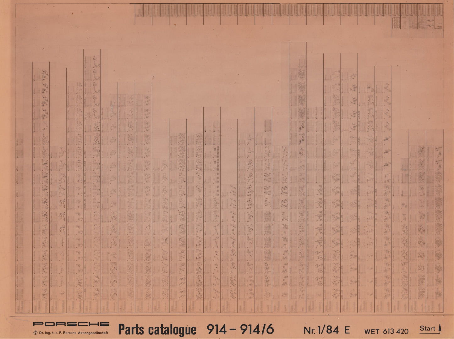 OEM 1973> 914 - 914/6 Porsche Microfiche Parts Illustrations WET-613-420