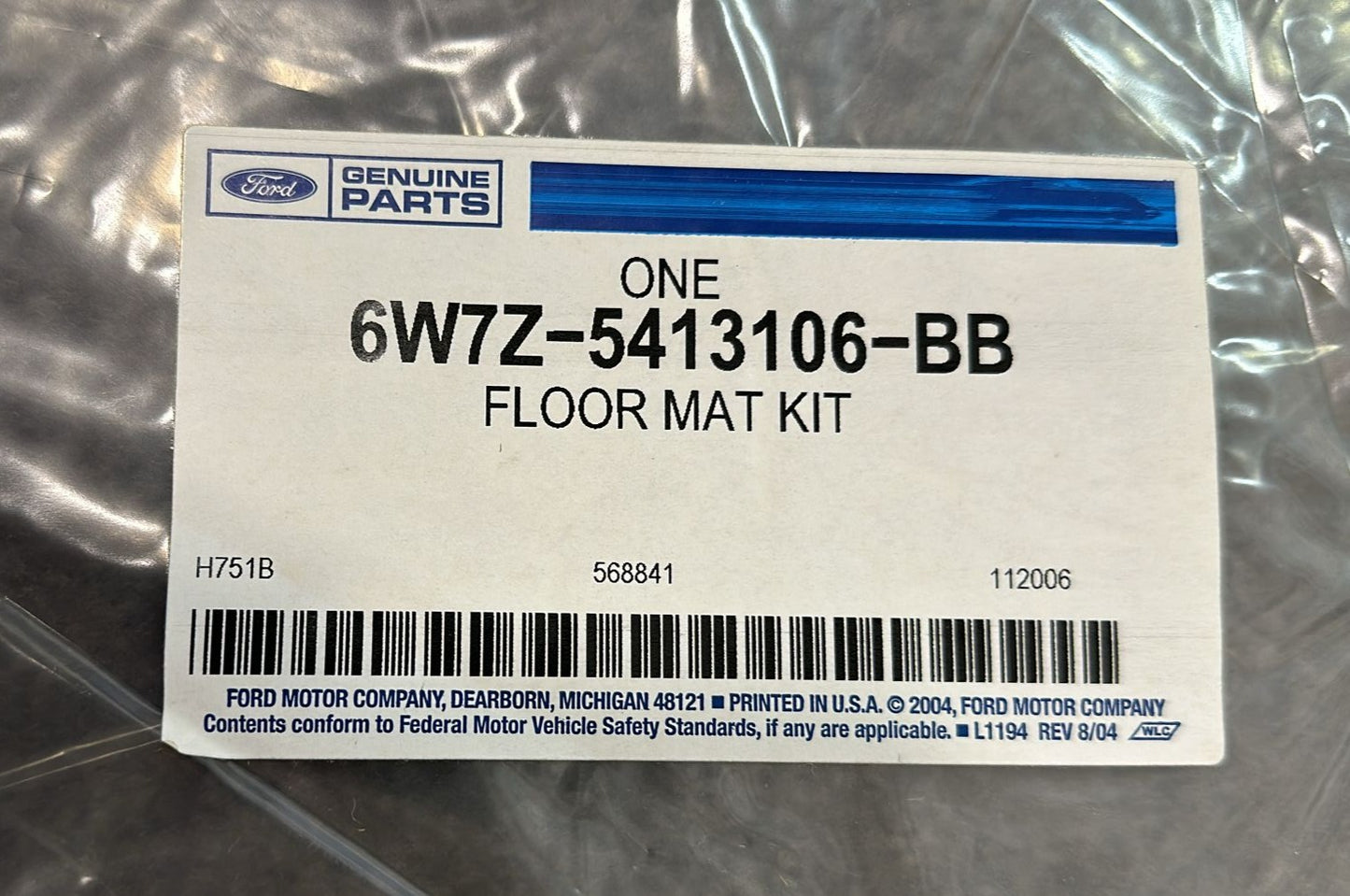 New OEM 2006-2010 Ford Crown Victoria Floor Contour Mats, Part # 6W7Z-5413106-BB