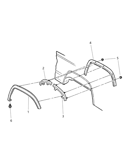 New 2001 Fits Chrysler Grand Cherokee Retainer-Applique - Part # 55155679AD