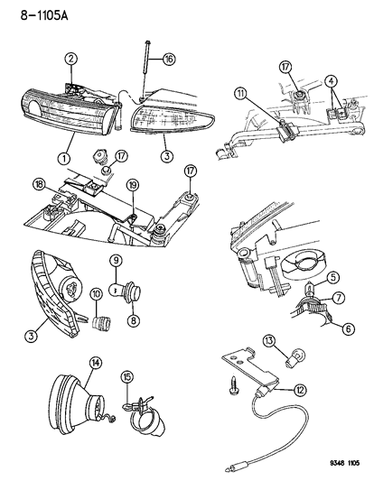 Lamp Assembly, Park/Turn/Side Marker, 1993-94, Right