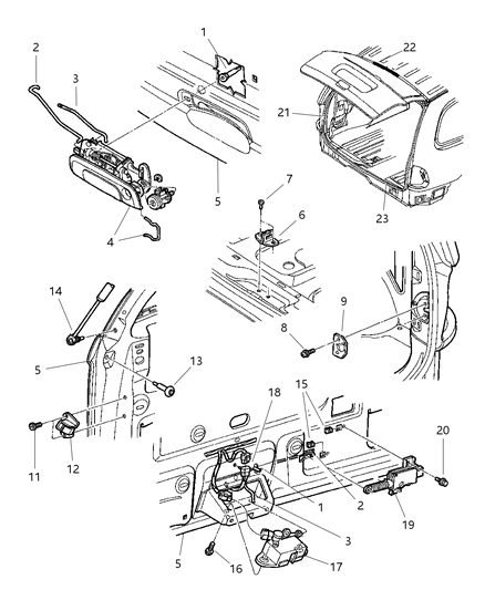 Mopar - 1997 1999 Fits Chrysler Grand Caravan, Town & Country Handle Liftgate # - Part # JS12TCN
