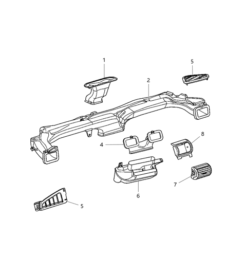 New 2002-2006 Fits Chrysler Sebring, Stratus Outlet-Air Outlet - Part # RA91WL8AF