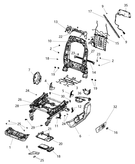 New 2009-2012 Fits Chrysler 1500 Adjuster-Seat - Part # 68050642AA