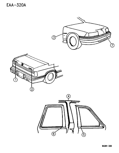 Chrysler - Decal, Deck Lid, Left - Part # GS70MY2