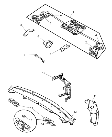 Mounting Kit Header Soft Top Repair