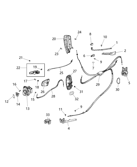 New 2015-2019 Fits Chrysler ProMaster City Cable-Latch Release - Part # 68266421AA