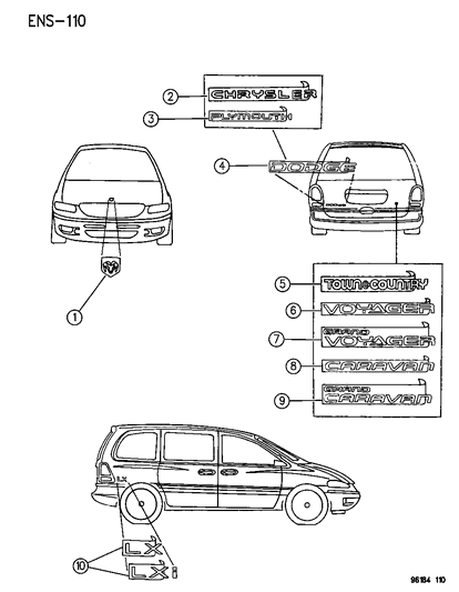 New 1996-2000 Fits Chrysler Grand Caravan, Town & Country Grand Caravan - Part # HS32SA1