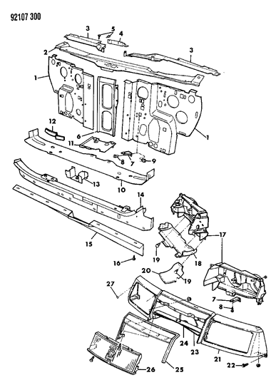 Header, Radiator Grille