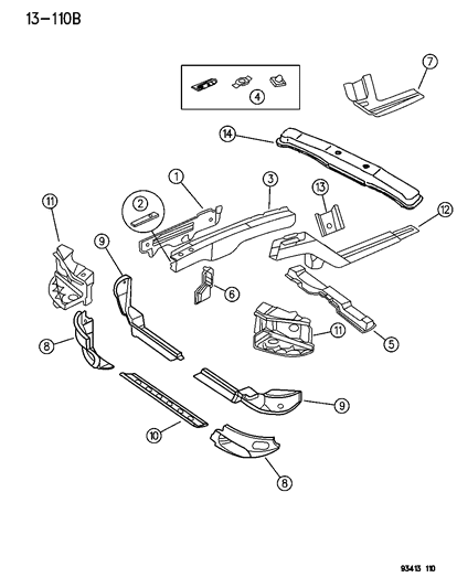 Crossmember, Lower Radiator Mounting Bottom Outer, Right