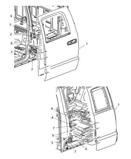 Hinge Rear Door Upper