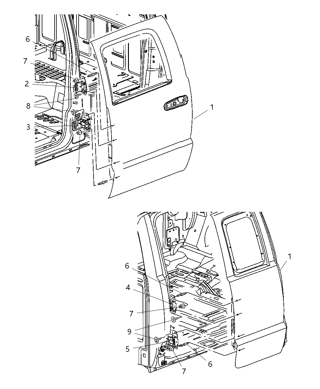Hinge Rear Door Upper