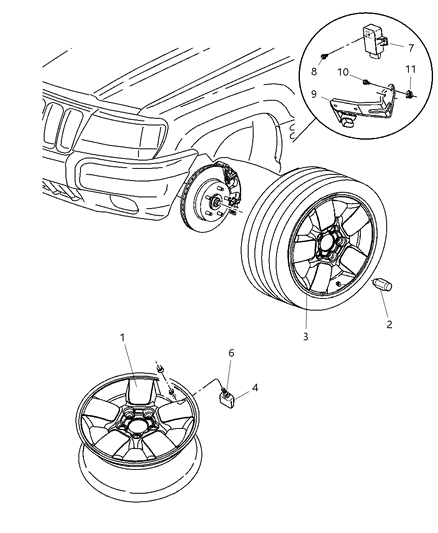 New 2005 Fits Chrysler Grand Cherokee Aluminum Wheel - Part # 5HT53ZDJAA