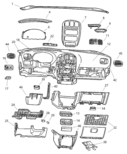 New 2004 Fits Chrysler Grand Caravan, Town & Country Handle-Parking Brake - Part # RV58BD5AA