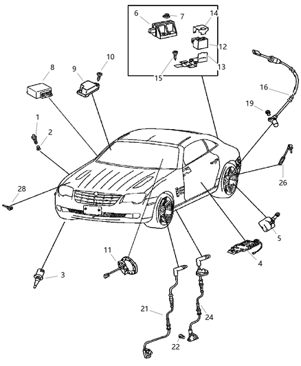 New 2005-2006 Fits Chrysler Crossfire Sensor-Brake Wear - Part # 5101062AA