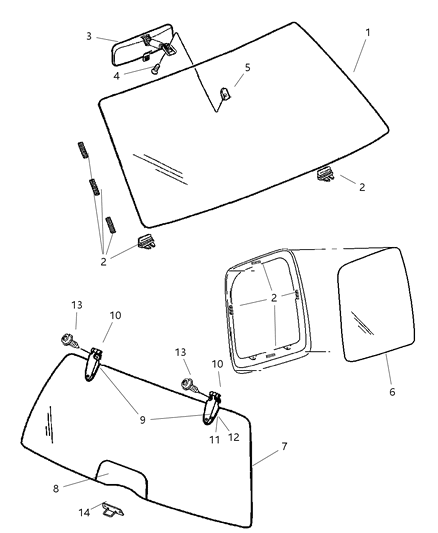 New 2003-2004 Fits Chrysler Liberty Striker-Liftgate Glass - Part # 55360220AB