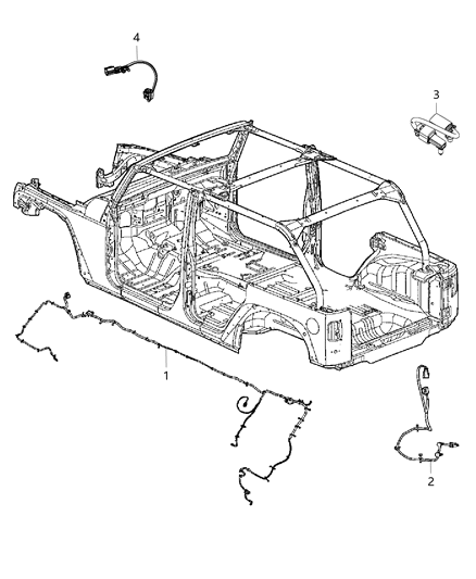 New 2014-2015 Fits Chrysler Wrangler Wiring-Chassis - Part # 68159183AB