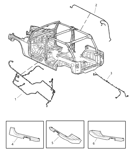 New 2007-2008 Fits Chrysler Wrangler Wiring-Body - Part # 56055556AE