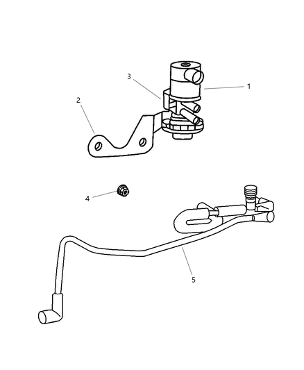 New 2000-2001 Fits Chrysler Grand Cherokee Bracket-Duty Cycle Purge Solenoid - Part # 4854127AB