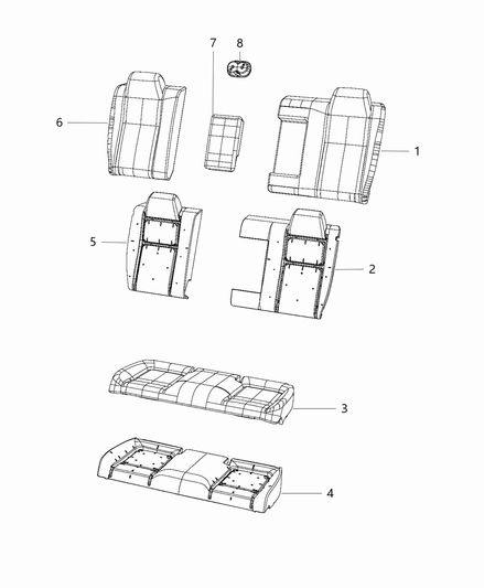 Cover Rear Seat Back Left