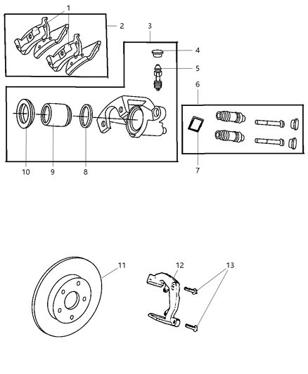 Mopar - 1999 2004 Fits Chrysler Grand Cherokee Disc Pkg Front Brake # - Part # BHKH5648
