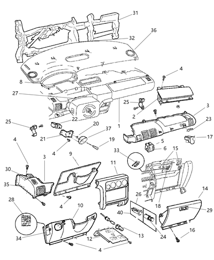 Mopar - Air Bag Passenger - Part # PR04TAZ