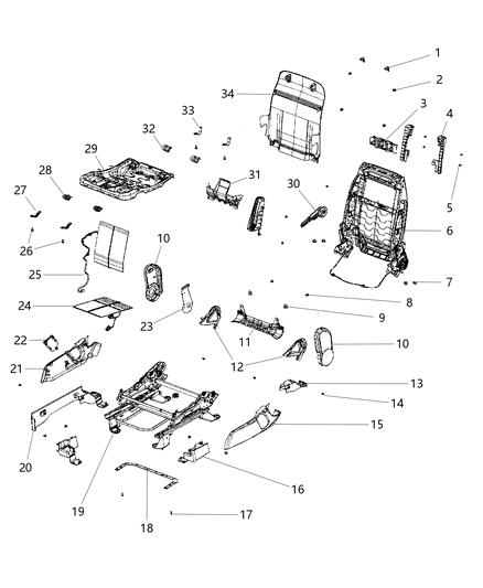 New 2014 Fits Chrysler Caliber, Compass, Patriot Handle-Recliner - Part # 1RW79XDVAA